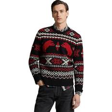 Knitted Sweaters Polo Ralph Lauren Bear Fair Isle Wool Sweater Black Combo Men's Sweater Black