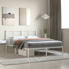 140cm Sengerammer vidaXL white, 140 200 cm/with Metal Bed Frame Base Bedstead Mattress Foundation