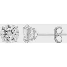 Gold - Unisex Earrings A&M Theia Sky 14k White Gold Cubic Zirconia Stud Earrings, Women's, 7MM