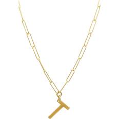 Small Link Paperclip Yellow Gold Chain Necklace, 16 | Lee Jones
