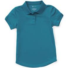 Tops Classroom School Uniforms Big Girls Fit Moisture Wicking Polo, Teal