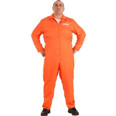 Men - White Jumpsuits & Overalls Plus Men's Prison Jumpsuit Orange/White 4X