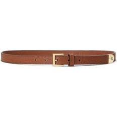 Brune - Dame Belte Lauren Ralph Lauren Pebbled Leather Skinny Belt Woman Belt Brown Bovine leather