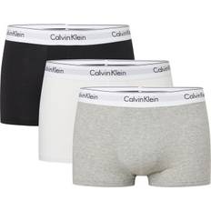 Calvin Klein Grau Bekleidung Calvin Klein Modern Cotton Trunks 3-pack - Black/ White/ Grey Heather