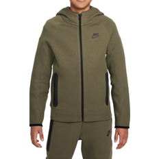 Nike Big Kid's Sportswear Tech Fleece Full-Zip Hoodie - Medium Olive/Black/Black