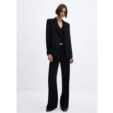 Damen - Schwarz Jacketts Mango Women's Straight-Fit Suit Blazer Black Black