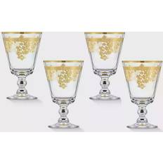 Glass Drink Glasses Lorren Home Trends Rosalie Gold Short Goblet Drink Glass 9fl oz 4
