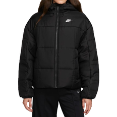Damen - Schwarz Jacken Nike Sportswear Classic Puffer Therma-FIT Loose Hooded Jacket Women's - Black/White