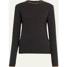 Herre - Kasjmir - M - Strikkegensere Toteme Chain Edge Crewneck Sweater CHARCOAL