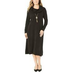 Dresses Catherines Cashmiracle Cowl Neck Pullover Sweater Dress Plus Size - Black