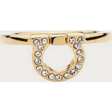 Ferragamo Women Rings Ferragamo Woman Gancini crystals ring Gold One