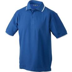 Hvite - Unisex Pikéskjorter James & Nicholson and Unisex Tipping Polo Royal Blue/White