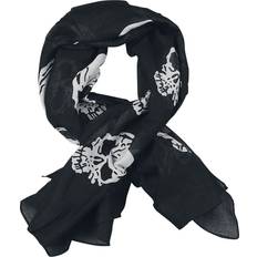 Bomull - Dame Skjerf & Sjal Rock Daddy Death Skul Scarf Cloth black white