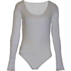 Dame - Hvite Bodys Brave Soul Womens/Ladies Long Sleeve Low Cut Bodysuit White
