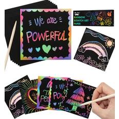 Paper Mr. Pen Scratch Art for Kids with Wooden Stylus 125 pcs Rainbow Scratch