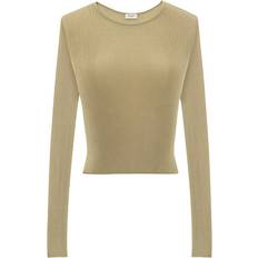 Gold - Women Tops Saint Laurent Cropped Top