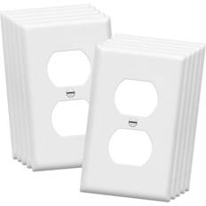 Electrical Accessories Enerlites Duplex Wall Plates Kit Electrical Outlet Covers Standard Size 1-Gang 4.50 x 2.76 Unbreakable Polycarbonate Thermoplastic Electric Receptacle Plug Covers 8821-W-10PCS White