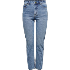 Damen - L - L32 - W30 Jeans Only Emily Life Hw Ankle Straight Fit Jeans - Blue/Medium Blue Denim