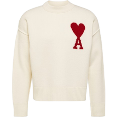 Herren - Winterjacken - Wolle Bekleidung Ami Paris Ami de Coeur Sweater Unisex - Off White/Red