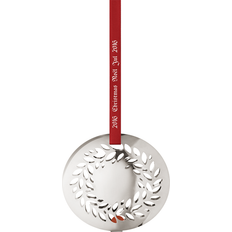 Georg Jensen Euro Magnolia Wreath 2016 Silver Christmas Tree Ornament 3.3"