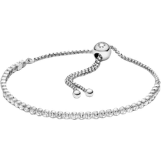 Pandora Sparkling Sliding Tennis Bracelet - Silver/Transparent