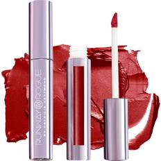Runway Rogue Pearl Glam Shimmer Liquid Lipstick, Long Wear Warm Brick-Red Lip Color with Gold and Silver Shimmer, Showtime