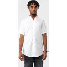 Armani Exchange White Shirts Armani Exchange Men's Mens Short Sleeve Bi-Stretch Shirt White 42/Regular