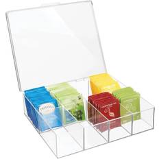 Kitchen Accessories mDesign Plastic Tea Bag Divided Organizer Box
