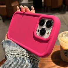 Shein Minimalist Matte Pink Bubble Protective Phone Case For Iphone 15/15 Pro Max/15 Pro/15 Plus/11/12/13/14 Pro Max/Xs/Xr/11 Pro/11 Pro Max/12 Pro/12 Pro M