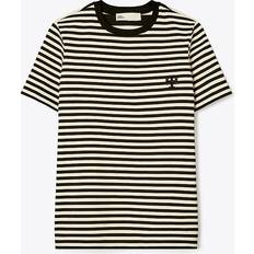 Tory Burch Cotton T-shirts & Tank Tops Tory Burch Embroidered Logo T-Shirt Black
