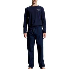 Blå - Herre Nattøy Tommy Hilfiger Long Sleeve Woven Pyjama Set Marine bomull Herre