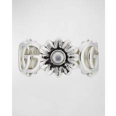 Gucci Women Rings Gucci GG Marmont 10mm Sterling Silver Pearl Flower Ring