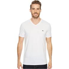 Lacoste White T-shirts Lacoste Men's V-Neck Pima Cotton Jersey T-Shirt White