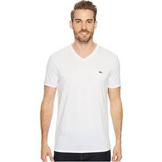 Lacoste Men T-shirts & Tank Tops Lacoste Men's V-Neck Pima Cotton Jersey T-Shirt White