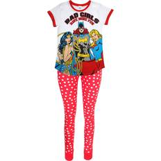 Dame - Hvite Pysjamaser DC Comics Justice League Bad Pyjama Set White 12-14