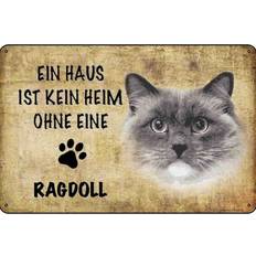 Einrichtungsdetails vianmo Blechschild 20x30 gewölbt Tier Ragdoll Katze