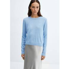 Blue - Knitted Sweaters - Women Mango Women's Round-Neck Knitted Sweater Sky Blue Sky Blue