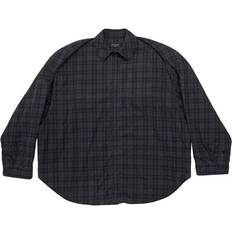 M - Unisex Shirts Balenciaga Checked flannel shirt GREY