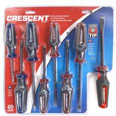 Pan Head Screwdrivers Crescent Phillips Molded Diamond Tip 8Pc Set