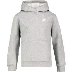 L Tops Nike Kid's Sportswear Club Fleece Pullover Hoodie - Dark Gray Heather/White