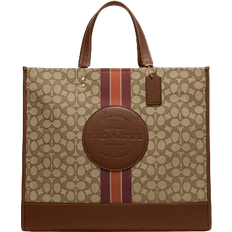 Coach Dempsey 40 Signature Jacquard Tote Bag - Im/Khaki/Saddle Multi