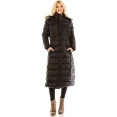 Unisex Coats Dailyhaute Women's Full Length Quilted Puffer Coat with Fur-Lined Hood OLIVE 2X
