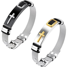 Reizteko Link Wrist Bracelet Set - Silver/Gold/Black