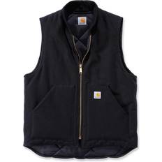 Baumwolle Westen Carhartt Relaxed Fit Firm Duck Insulated Rib Collar Vest - Black