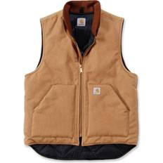 Carhartt Herren - Overshirts Oberbekleidung Carhartt Relaxed Fit Firm Duck Insulated Rib Collar Vest - Brown