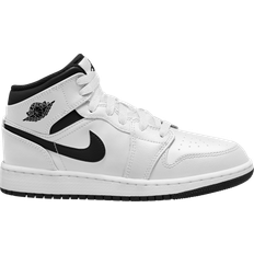 Sneakers Nike Air Jordan 1 Mid GS - White/White/Black/Black
