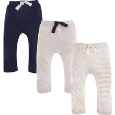 Touched By Nature Toddler Boy Organic Cotton Pants 3-pack - Oatmeal/Navy