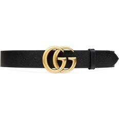 Women Accessories Gucci GG Marmont Thin Belt - Black