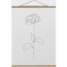 Line Art Flowers White Poster 35x46.5cm
