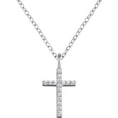 Engelsrufer Angel Whisperer Cross Necklace - Silver/Transparent